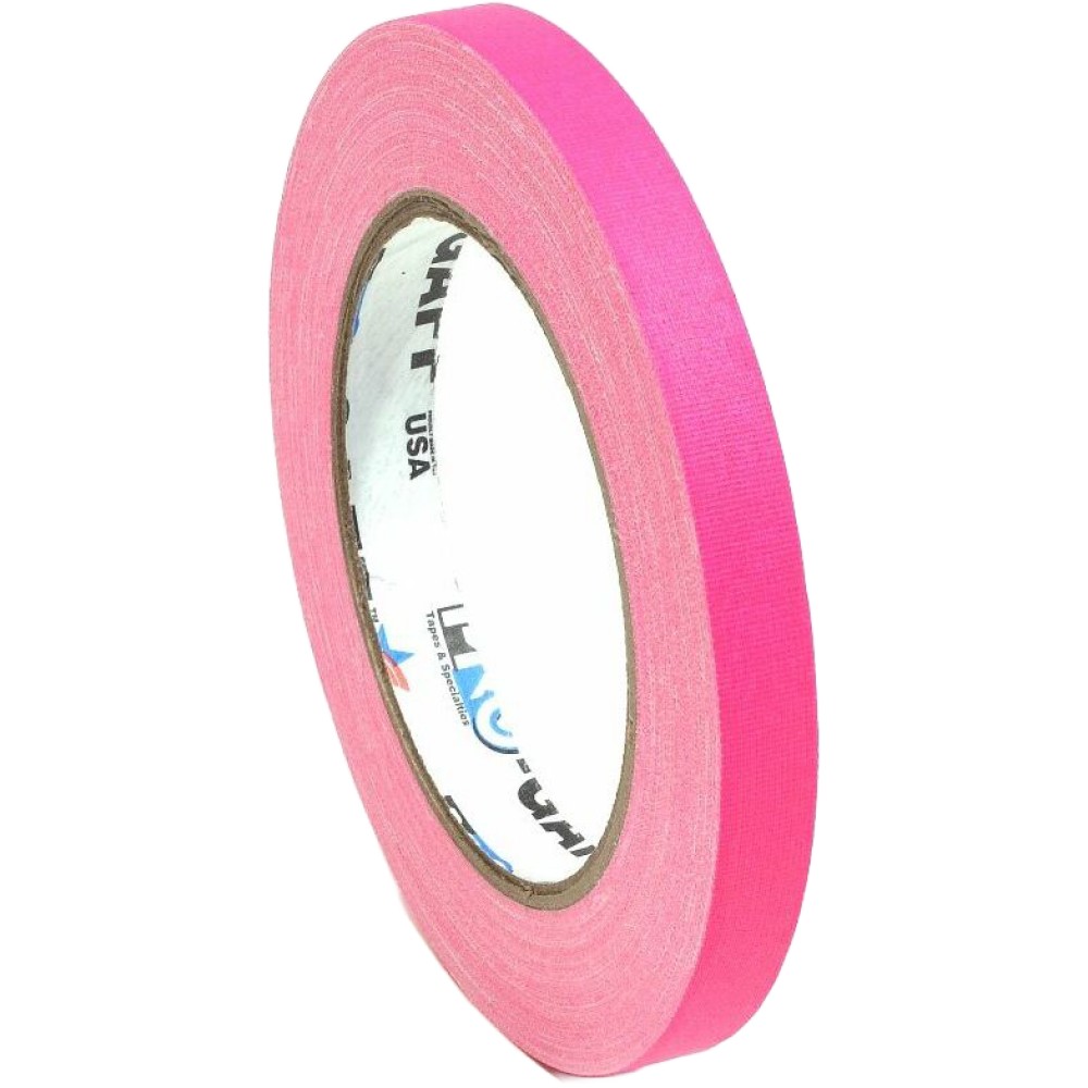 Pro Tapes Pro Gaff Fluorescent Gaffer Spike Tape 12mm x 22,8m Pink - Equipment Rental 