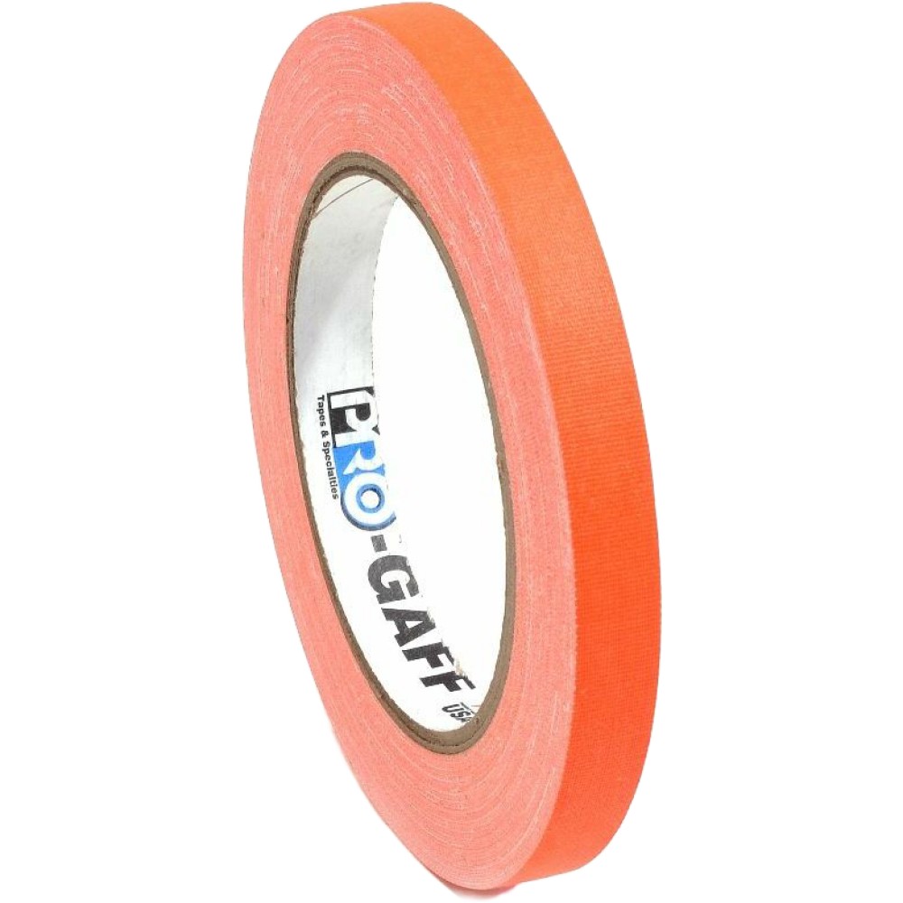 Pro Tapes Pro Gaff Fluorescent Gaffer Spike Tape 12mm x 22,8m Oranje - Apparatuur Verhuur 