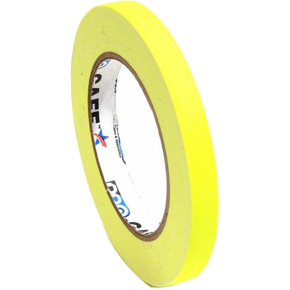 Pro Tapes Pro Gaff Fluorescent Gaffer Spike Tape 12mm x 22,8m Yellow - Equipment Rental 