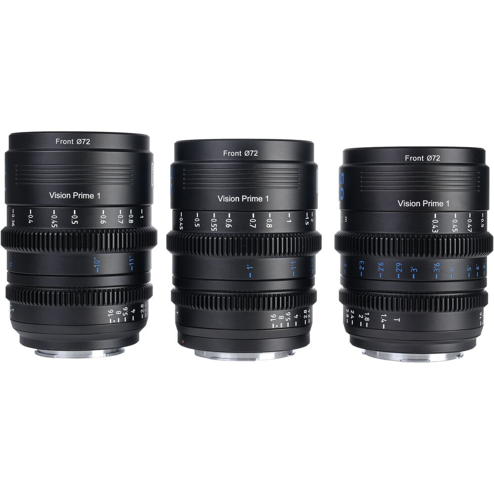 SIRUI Vision Prime 1 Series T1.4 FF Cine Lens Kit (Interchangable Mount, Black)
